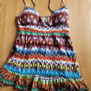 🎄Halter Top Medium Ruffled Padded Retro Hippie